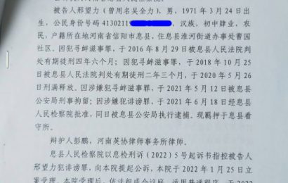 河南维权人士邢望力被以“诽谤公务人员罪”判刑2年11个月